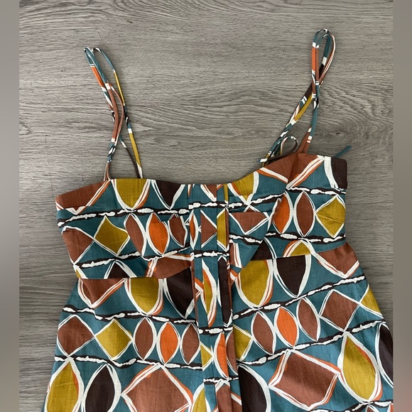 BCBGMaxAzria Geo Print Pleated Front Halter Dress - Picture 3 of 7